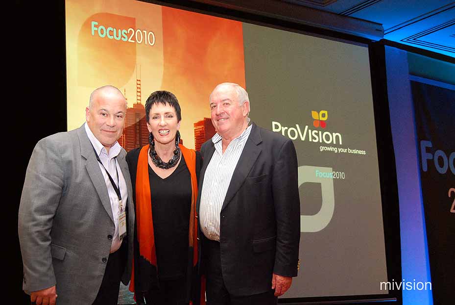ProVision CEO Cam Battaglia with Key Note speakers Robyn Moore and John Anderson - Image 22 Provision Focus 2010 Congress Gallery (40)