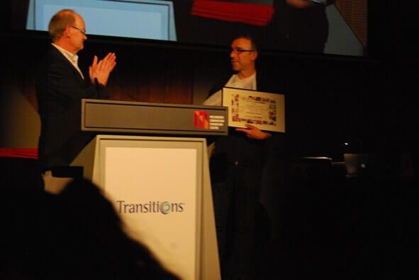 Bob Lees presents John Nicola from Optique Line with the Optometry Giving Sight Chairman's Award - Image 35 SRC Transitions Gala Dinner 2012 (70)