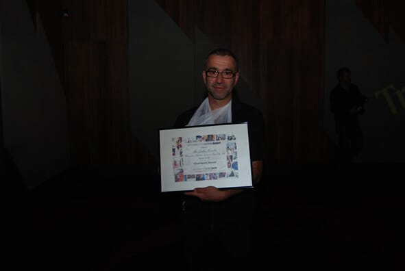 John Nicola from Optique Line with the Optometry Giving Sight Chairman's Award - Image 36 SRC Transitions Gala Dinner 2012 (70)
