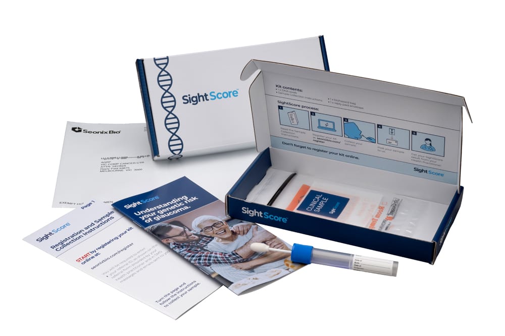 SightScore Genetic Test kit and information pamphlets