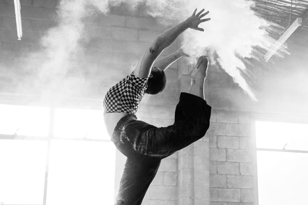 Image shows Abbie Madden, who has congenital glaucoma, dancing