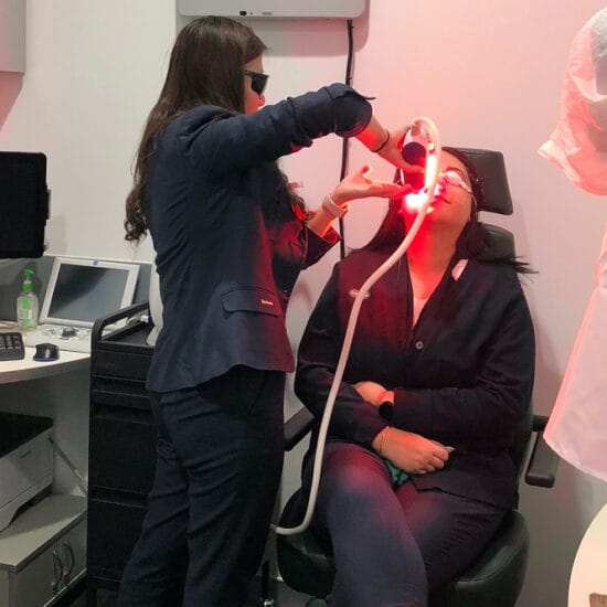 Person being treated as part of the Specsavers Dry Eye Pilot Programme