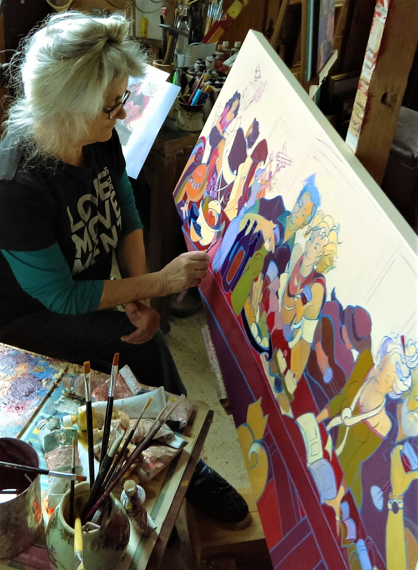 Jan at work at Moongate Studios.