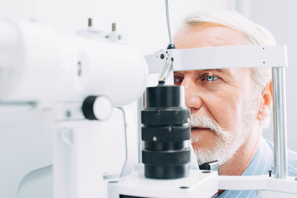 Man having an eye examination.