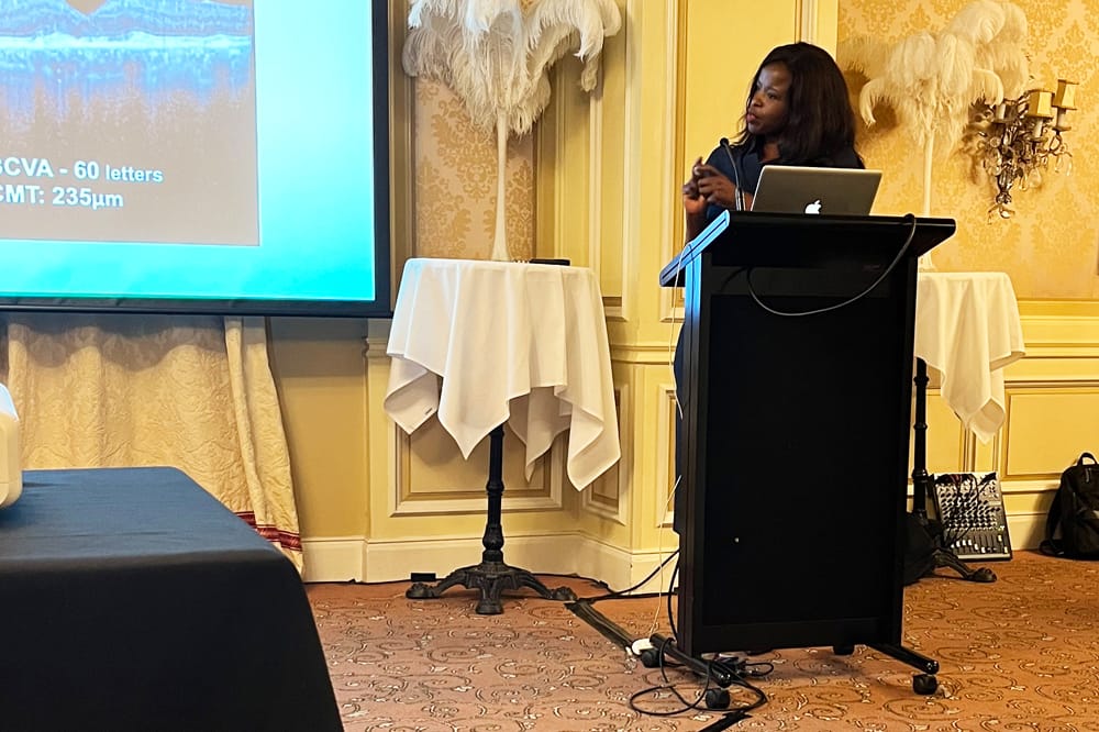 Dr Christiana Dinah discusses her results with vabysmo