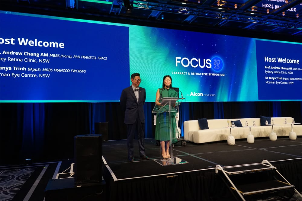 Prof Andrew Chang and Dr Tanya Trinh at the Alcon Focus Symposium.