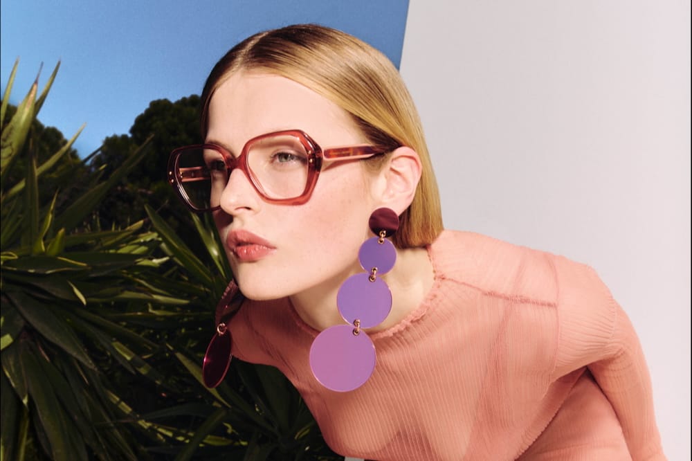 Carolina Herrera eyewear on a fashion model.