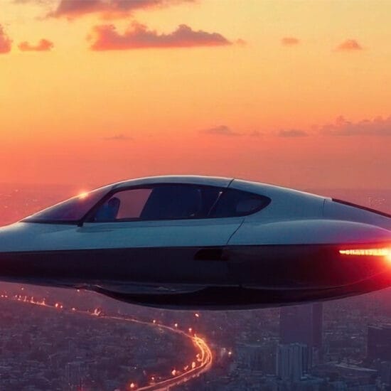 Image showing a futuristic flying car