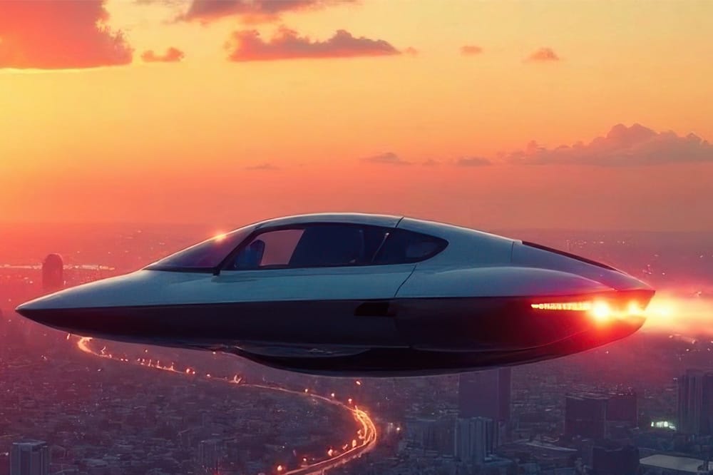 Image showing a futuristic flying car