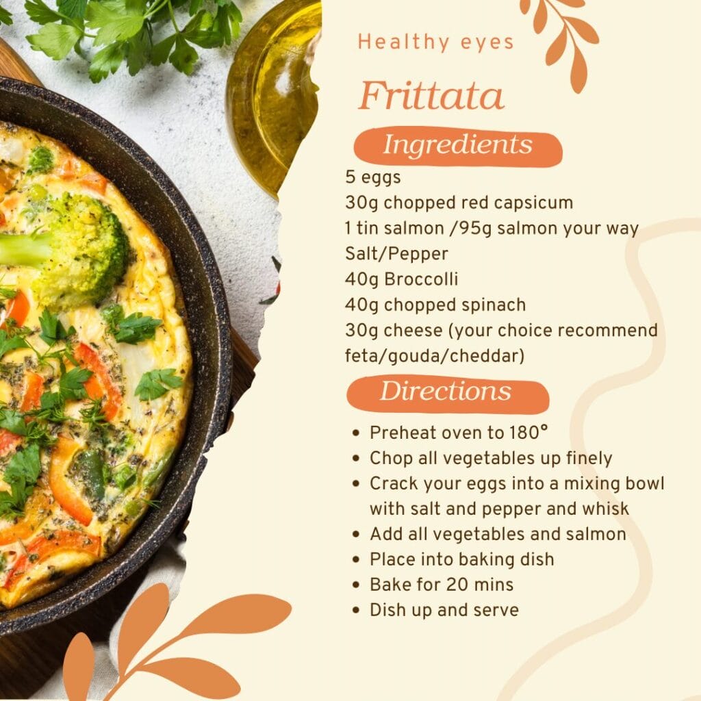 Frittata recipe providing nutrition for eye health 