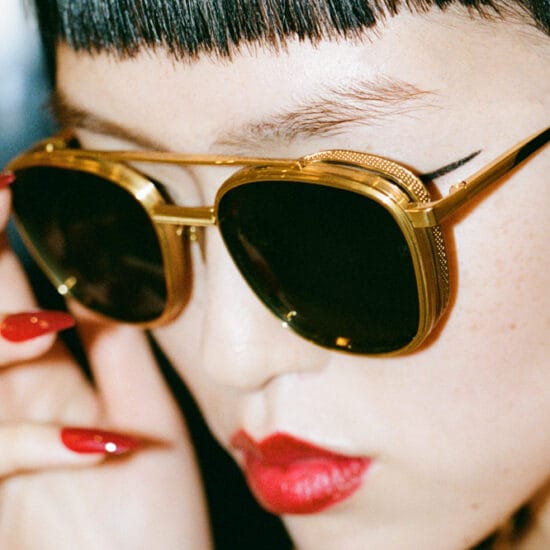 Person wearing Conor by Linda Farrow sunglasses