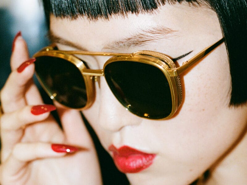 Person wearing Conor by Linda Farrow sunglasses