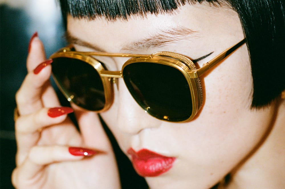 Person wearing Conor by Linda Farrow sunglasses