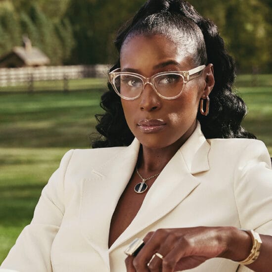 woman wearing stuart weitzman eyewear