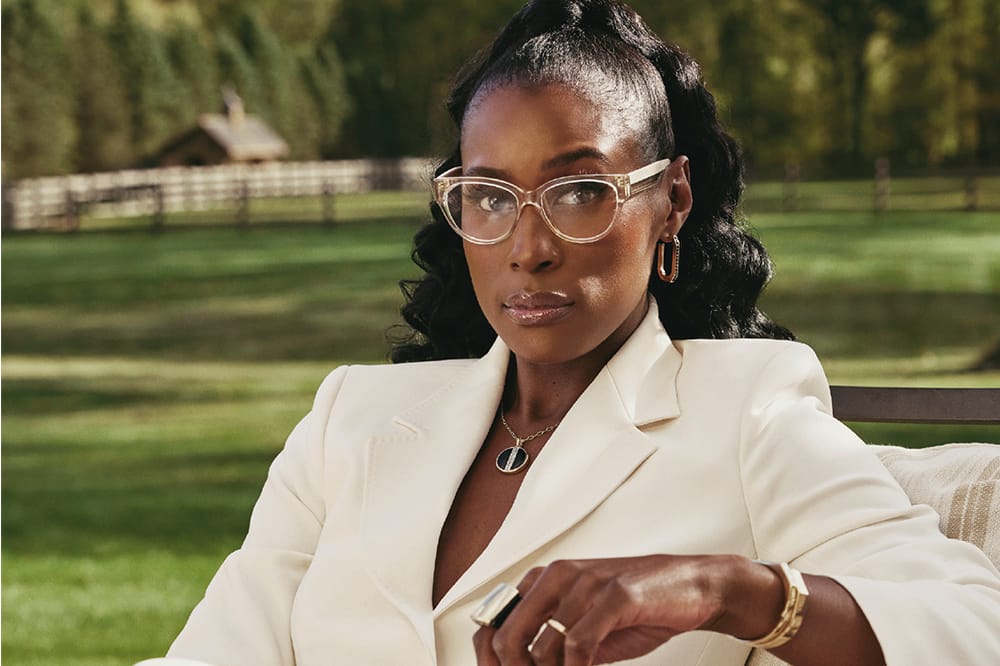woman wearing stuart weitzman eyewear