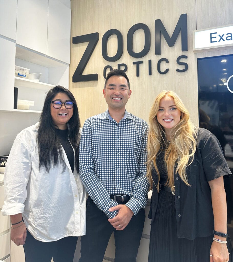 John Nguyen with Kim Nguyen (left) and Molly Reay (right).