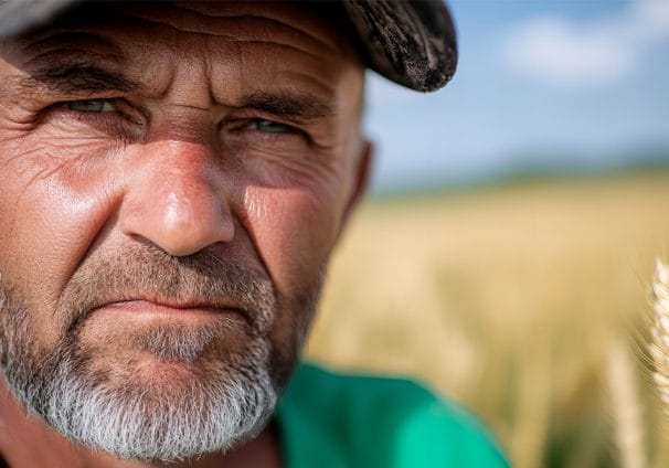 Man in rural setting.