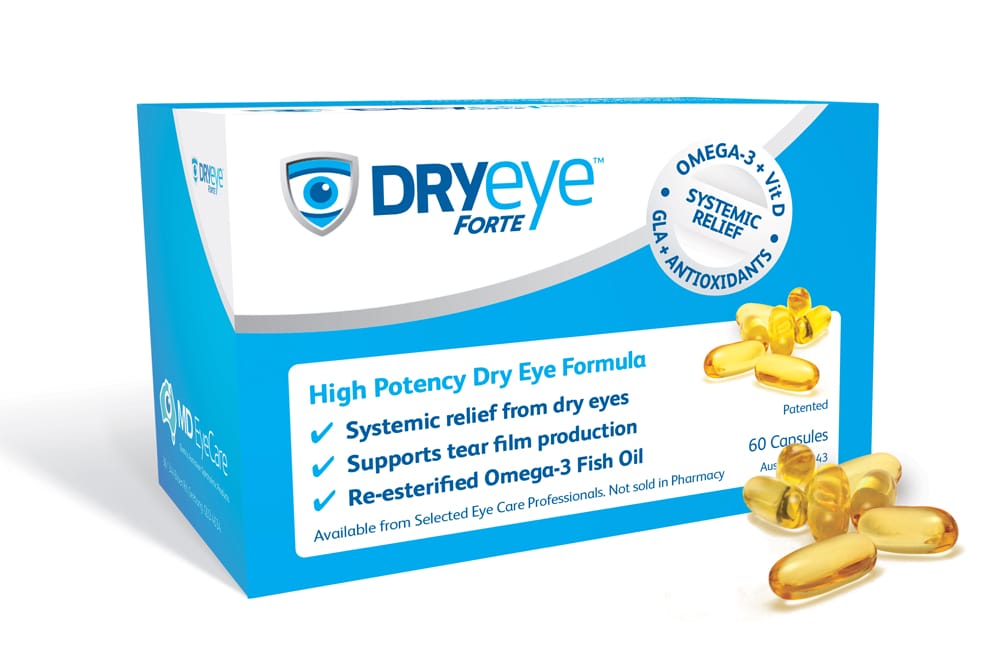 Dryeye Forte packaging and capsules