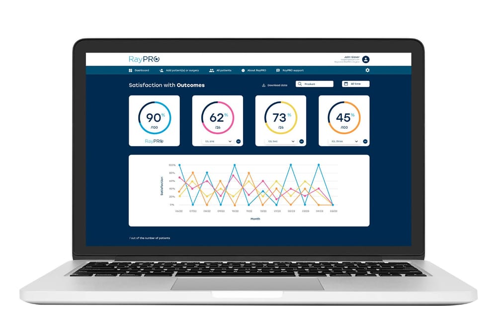 RayPro dashboard on computer