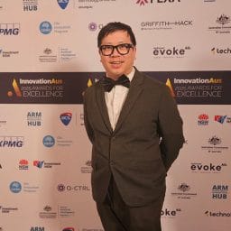 Melbourne Rapid Fields founder Associate Professor George Kong at the InnovationAus 2025 Awards for Excellence.