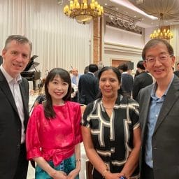 From left: Professor Philip Morgan, Dr Shizuka Koh, Lakshmi Shinde and Dr Kah Ooi Tan at the Japanese Contact Lens Society (JCLS) meeting in July 2025.