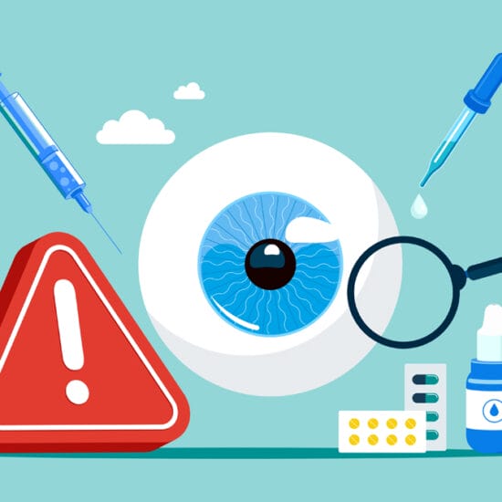 Graphic depicting eye and glaucoma care