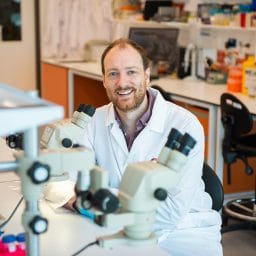 Professor Pete Williams in the laboratory at CERA