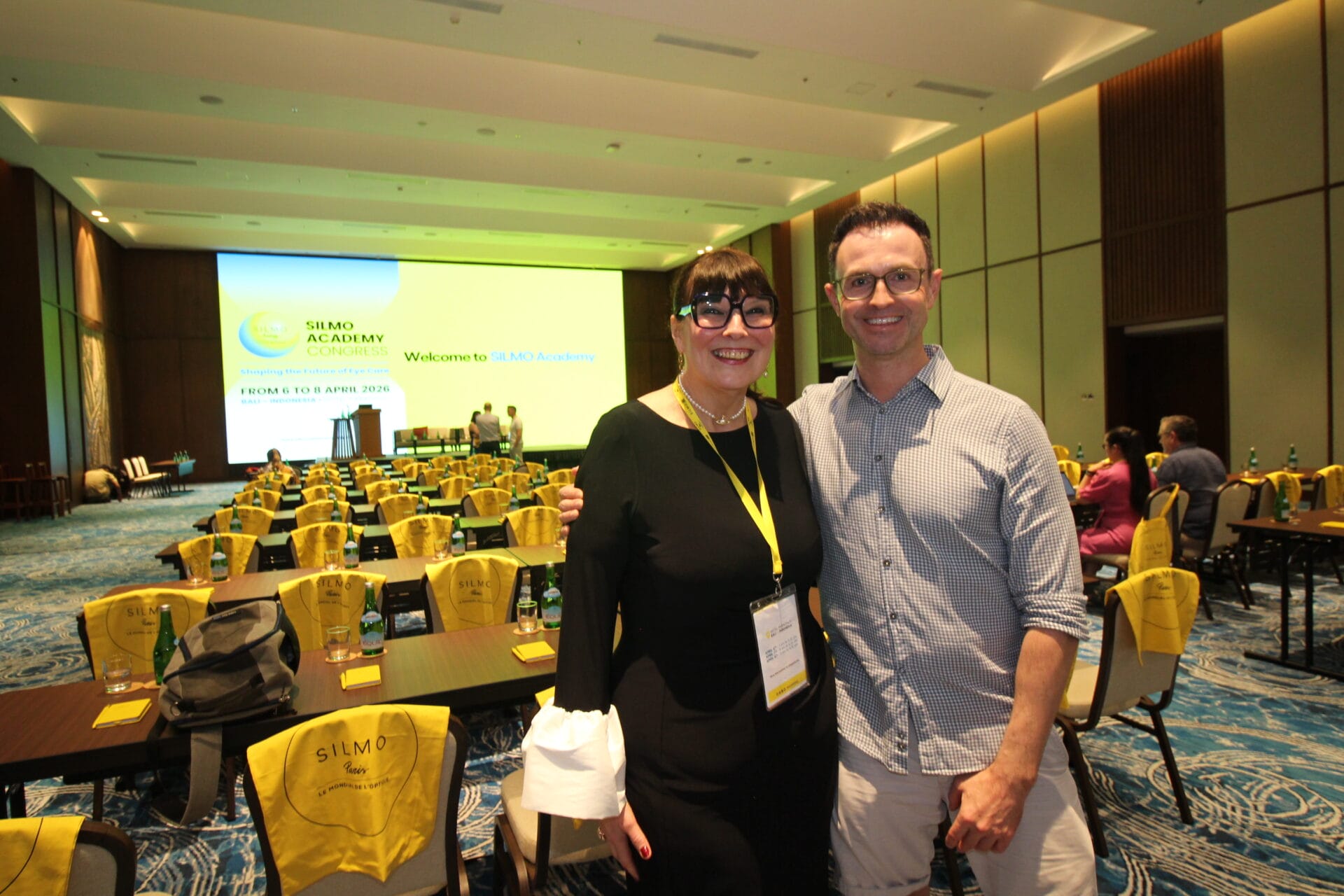 Elaine Grisdale (UK) Scientific Director of Silmo Academy and Mark Nevin is CEO of Optometry Australia