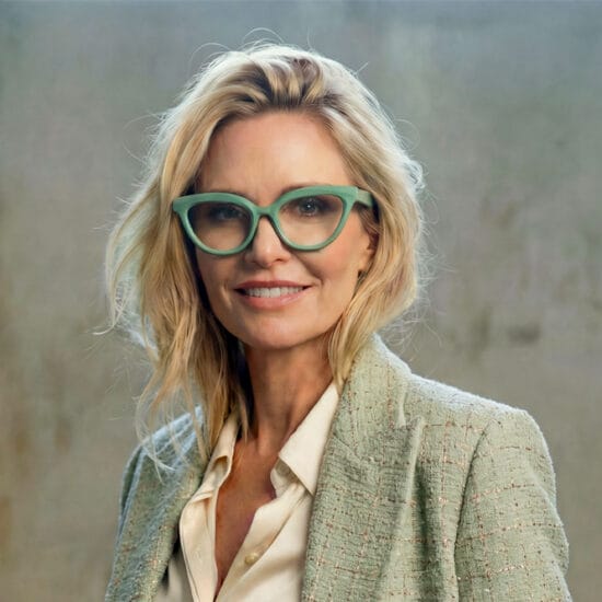 woman wearing Emily frames by Frank and Fritz